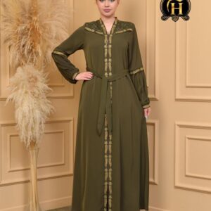 Abaya in Olive Green Color